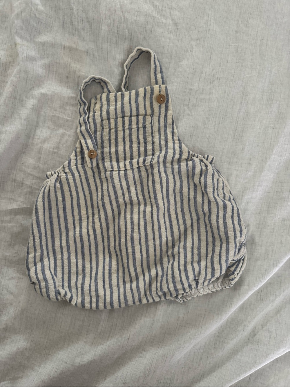 ZARA Striped Blue & Cream Baby Bubble Romper - Kids Accessories